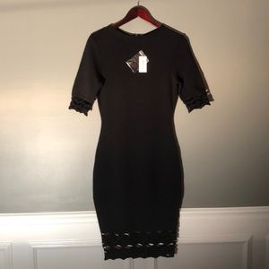 Milly Cutout Fitted Sheath Dress Black Sz M NWT